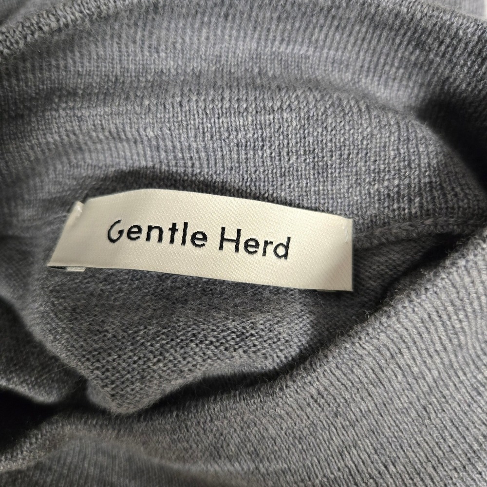 Gentle Herd Gray 100% Merino Wool Mock Neck Sweater Womens Size M - Picture 3 of 9